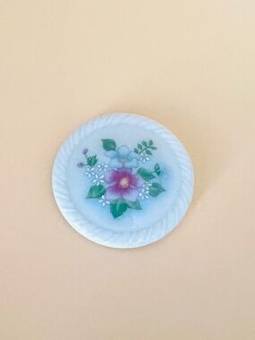 Vintage Avon Floral Brooch with Pink & Green Flower